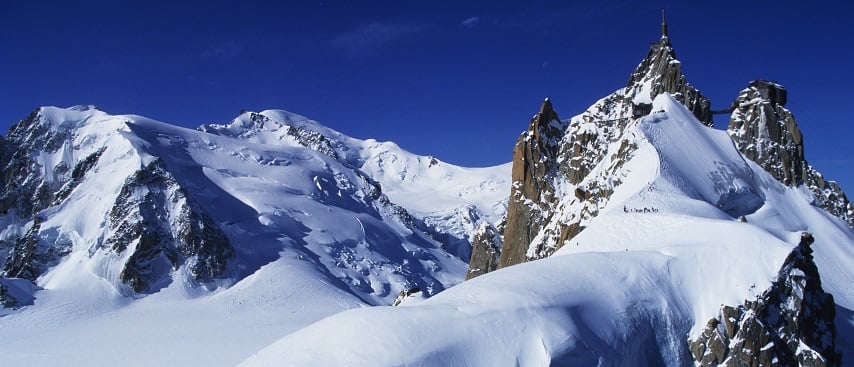 Off-Piste skiing Chamonix from the Aiguille du Midi and in the