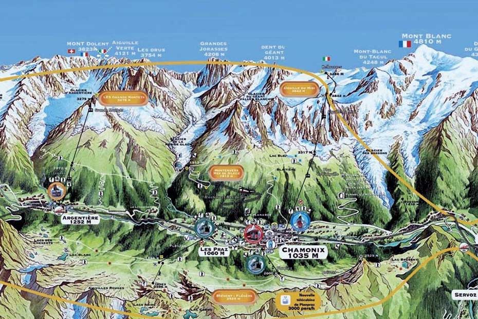 Chamonix summer lift map
