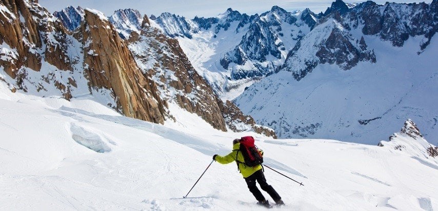 valle blanche backpack on the mountain