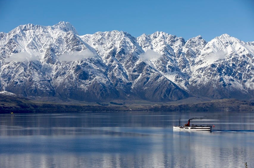 Earnslaw on lake Wakatipu in Winter, Queenstown. New Zealand, Chamonix travel recommendations.