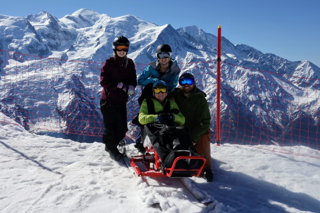 tandem-skiing-photo-kirsten-taylor Disabled visitors coming to Chamonix