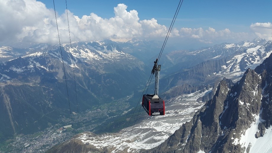 Aiguille du Midi ski lift in Chamonix