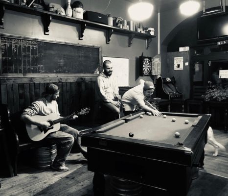 Playing pool in the Irish Pub